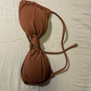 Brown tie string bathingsuit top